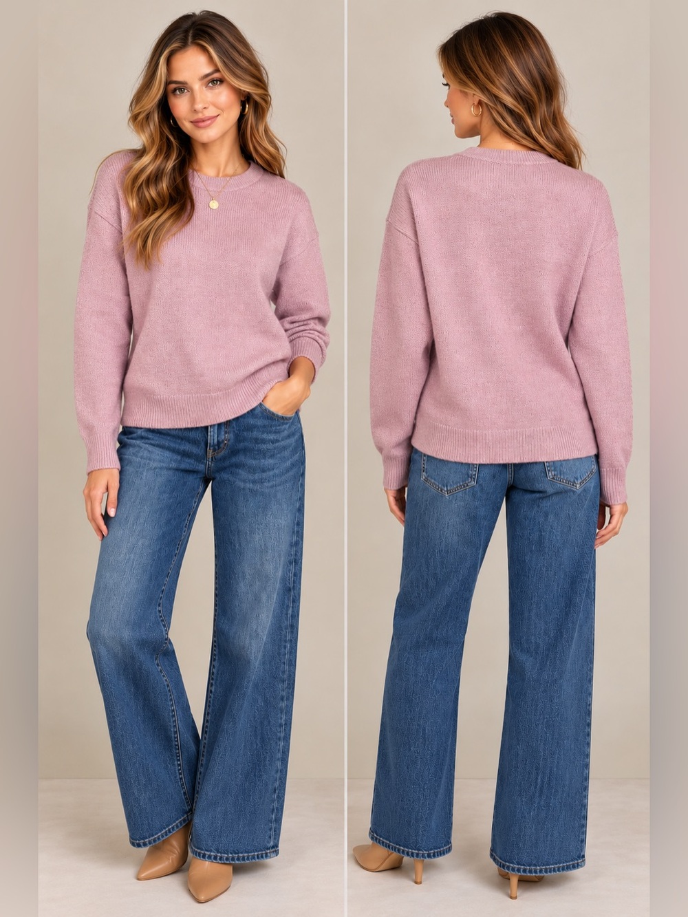 Banana Republic Mauve Pink
Crewneck Sweater Cotton Blend NWT
Small